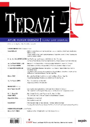 Terazi Aylık Hukuk Dergisi Sayı: 173 Ocak 2021  Frontansicht 1