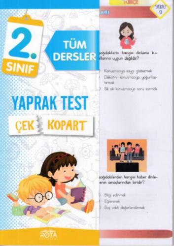 2. Sınıf Tüm Dersler Yaprak Test  Frontansicht 1