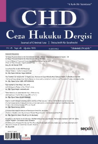 Ceza Hukuku Dergisi Sayı: 43 - Ağustos 2020  Frontansicht 1