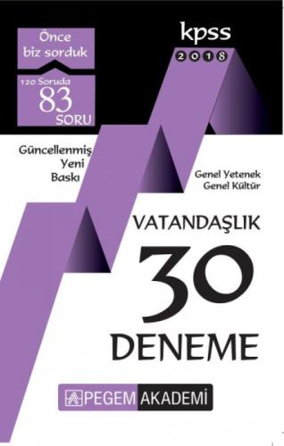 2018 KPSS Genel Yetenek - Genel Kültür Vatandaşlık 30 Deneme  Frontansicht 1