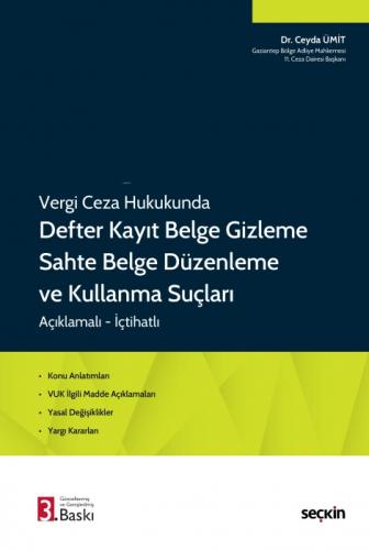 Vergi Ceza Hukukunda Defter Kayıt Belge Gizleme Sahte Belge Düzenleme ve Kullanma Suçları (Ciltli)  Frontansicht 1
