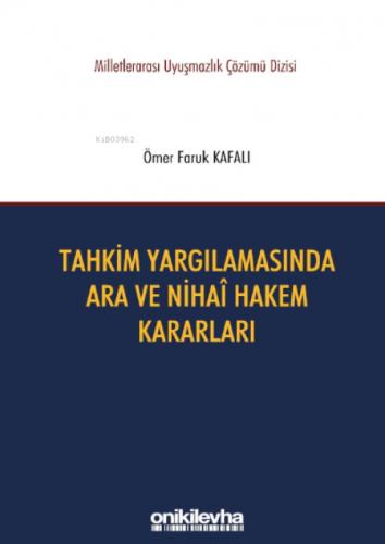 Tahkim Yargılamasında Ara ve Nihai Hakem Kararları;Milletlerarası Uyuşmazlık Çözümü Dizisi No: 8  Frontansicht 1