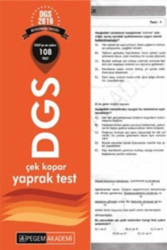 DGS Çek Kopar Yaprak Test 2016  Frontansicht 1