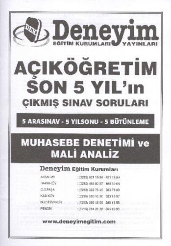 AÖF 4. Sınıf İşletme Dersleri| Muhasebe Denetimi ve Mali Analiz; Çıkmış Sınav Soruları  Frontansicht 1