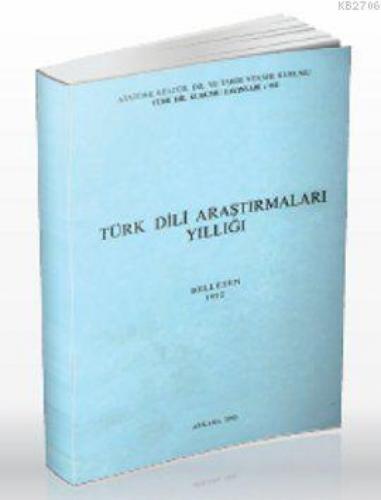 Türk Dili Araştırmaları Yıllığı - Belleten 1992  Frontansicht 1