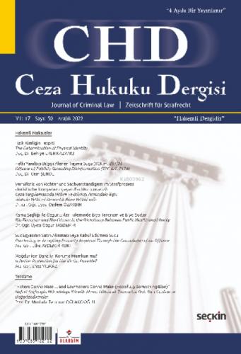 Ceza Hukuku Dergisi Sayı: 50 - Aralık 2022  Frontansicht 1