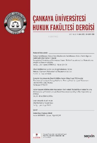 Çankaya Üniversitesi Hukuk Fakültesi Dergisi Cilt:7 Sayı:2 Ekim 2022  Frontansicht 1