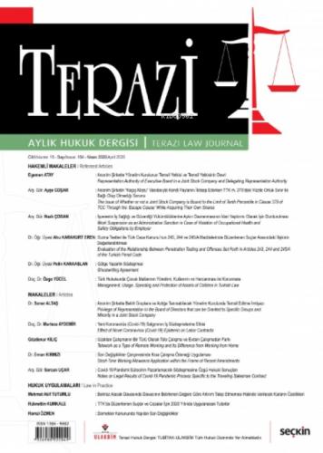 Terazi Aylık Hukuk Dergisi Sayı: 164 Nisan 2020  Frontansicht 1