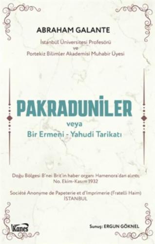 Pakraduniler veya Bir Ermeni-Yahudi Tarikatı  Frontansicht 1
