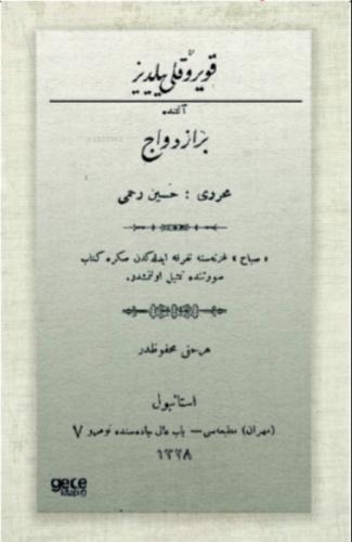 Kuyruklu Yıldız Altında Bir İzdivaç (Osmanlıca)  Frontansicht 1