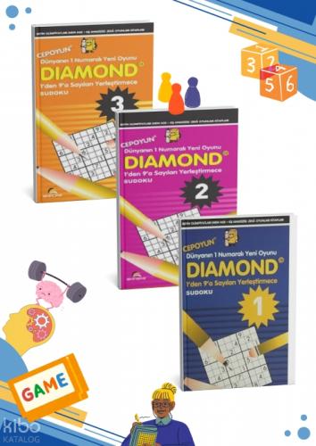 Diamond - Sudoku Akıl Dolu Oyunlar;7'den 77'ye Düşünen Tüm İnsanlar İçin IQ Geliştiren 3 Cep Boy Kitap  Frontansicht 1