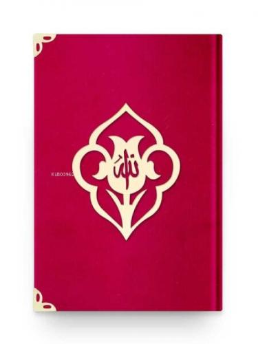 Cep Boy Kadife Kuran-ı Kerim (Kırmızı, Güllü, Mühürlü)  Frontansicht 1