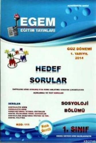 1. Sınıf Sosyoloji Bölümü Hedef Sorular (Kod 111) Güz Dönemi  Frontansicht 1