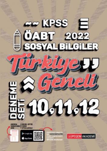2022 KPSS ÖABT Sosyal Bilgiler Türkiye Geneli 10-11-12 (3'lü Deneme)  Frontansicht 1