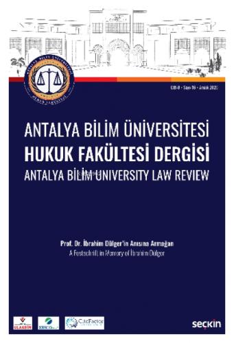 Antalya Bilim Üniversitesi Hukuk Fakültesi Dergisi Cilt: 8 - Sayı: 16 Aralık 2020  Frontansicht 1