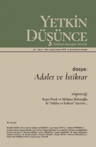 Yetkin Düşünce Sayı 2 - Adalet Ve Istikrar  Frontansicht 1