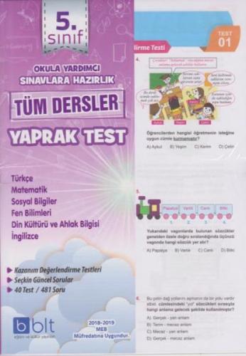 Bulut 5. Sınıf Tüm Dersler Yaprak Test  Frontansicht 1
