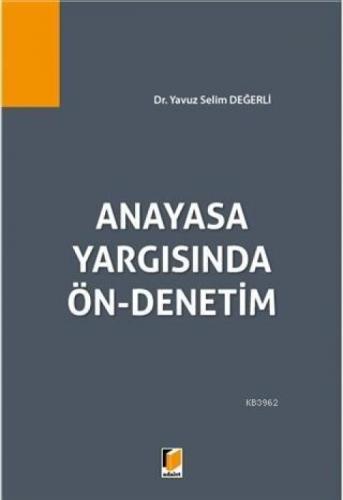 Anayasa Yargısında Ön-Denetim  Frontansicht 1