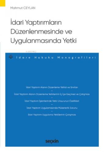 İdari Yaptırımların Düzenlenmesinde ve Uygulanmasında Yetki;?İdare Hukuku Monografileri?  Frontansicht 1