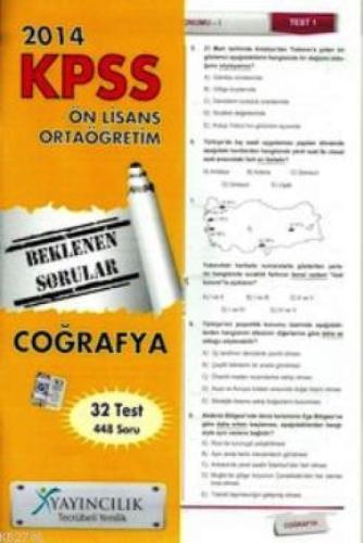 KPSS Önlisans Ortaöğretim Genel Kültür Coğrafya Yaprak Test  Frontansicht 1